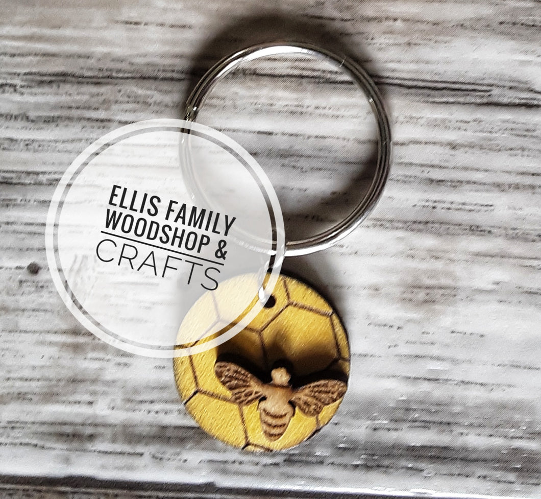 Honey bee keychain