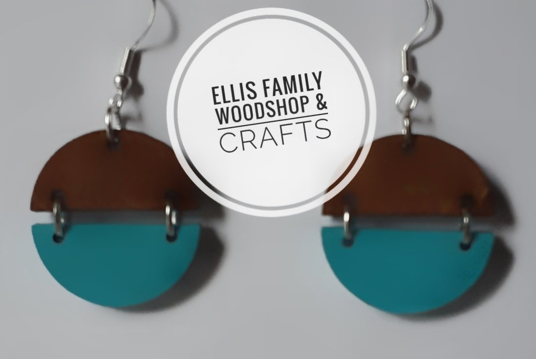 2 tone, split circle earrings.