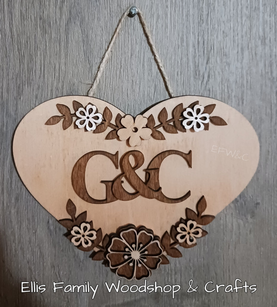 Initial heart - digital file download